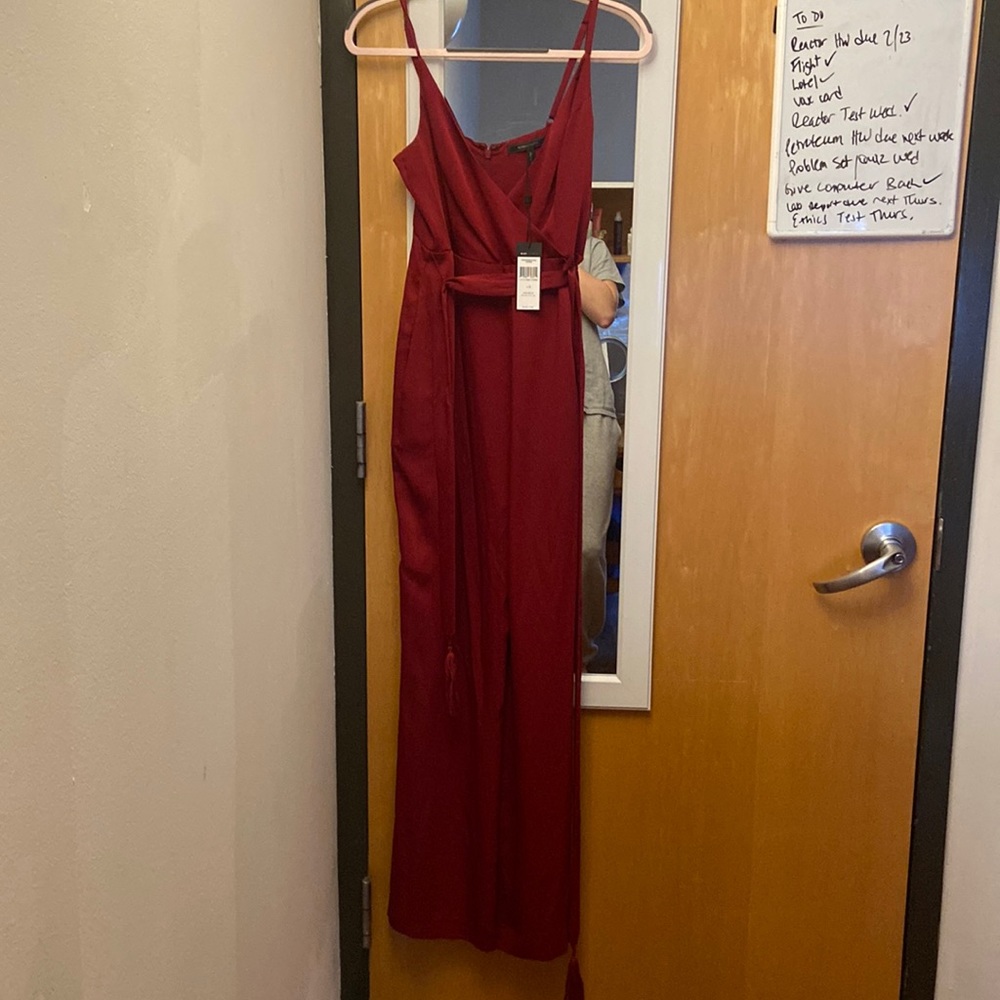 BCBGMaxazaria maroon jumpsuit